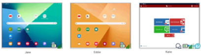 Three Student thumbnails displaying the students' desktops.